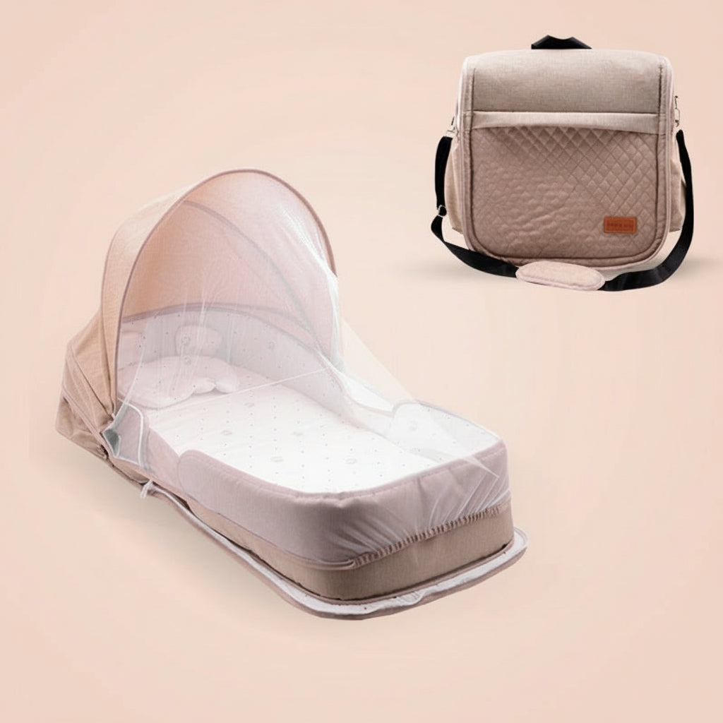 Newborn Baby Crib, Folding Portable Mobile Bed