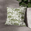 Green Toile French Countryside Square Pillowcase - OJUANS