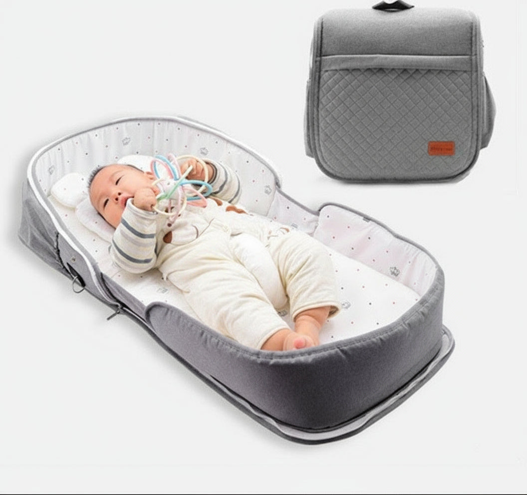 Newborn Baby Crib, Folding Portable Mobile Bed